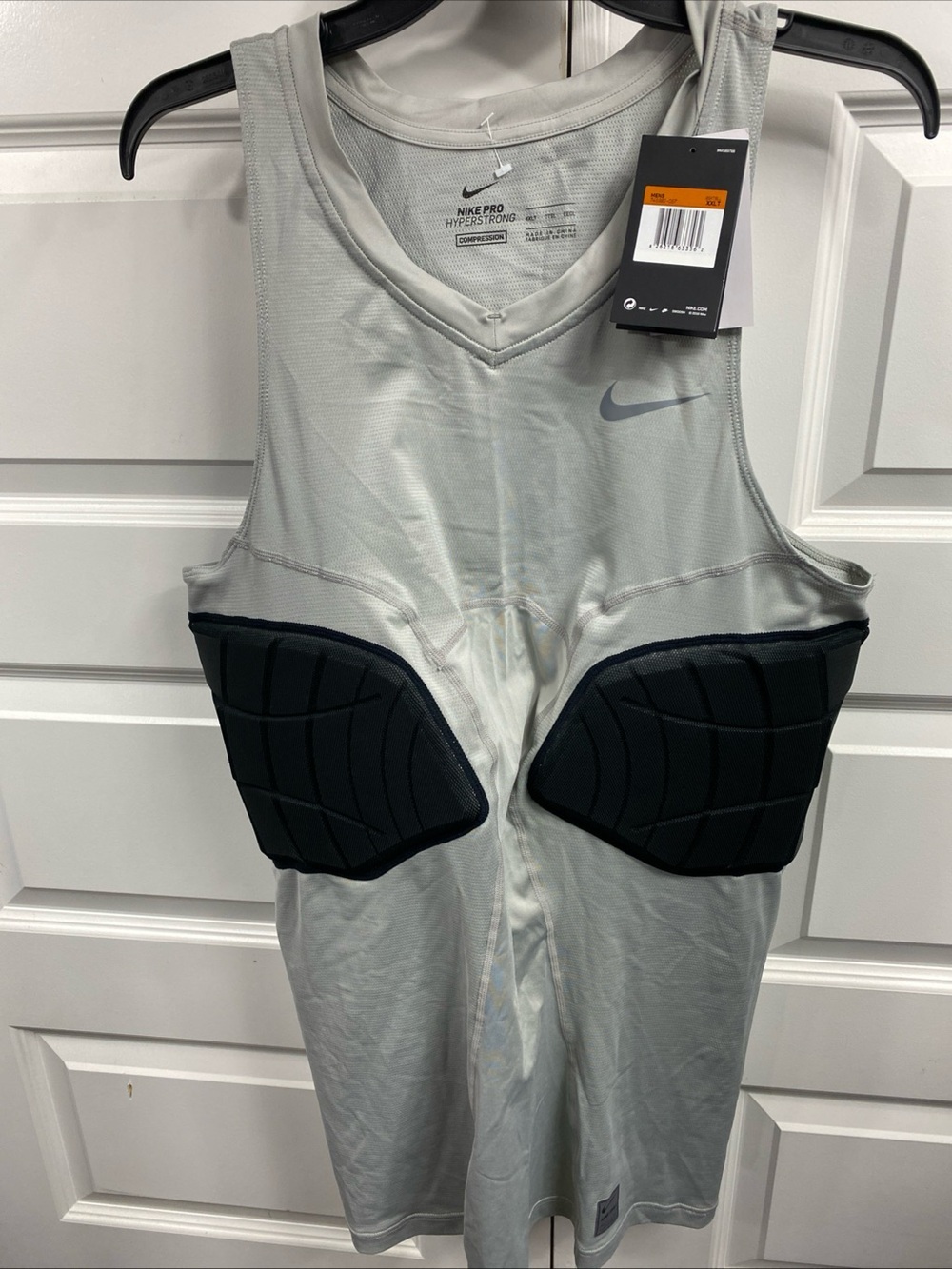 Nike Dri Fit Pro Hyperstrong Gray Padded Compression Basketball Tank Men XXLT